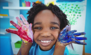 Crafternoons kid painting at Neighborhood North.